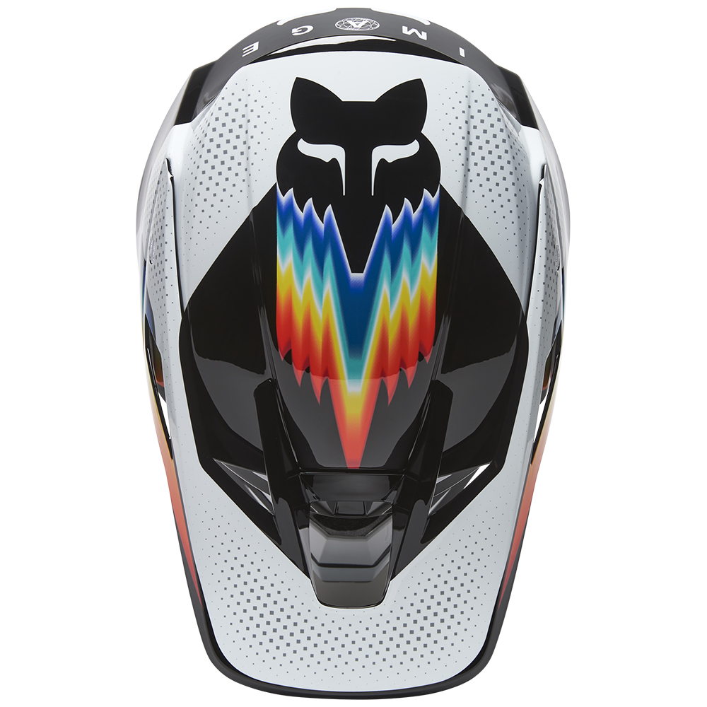Fox V3 RS RELM Motocross Helmet ECE Black/White - Image 2