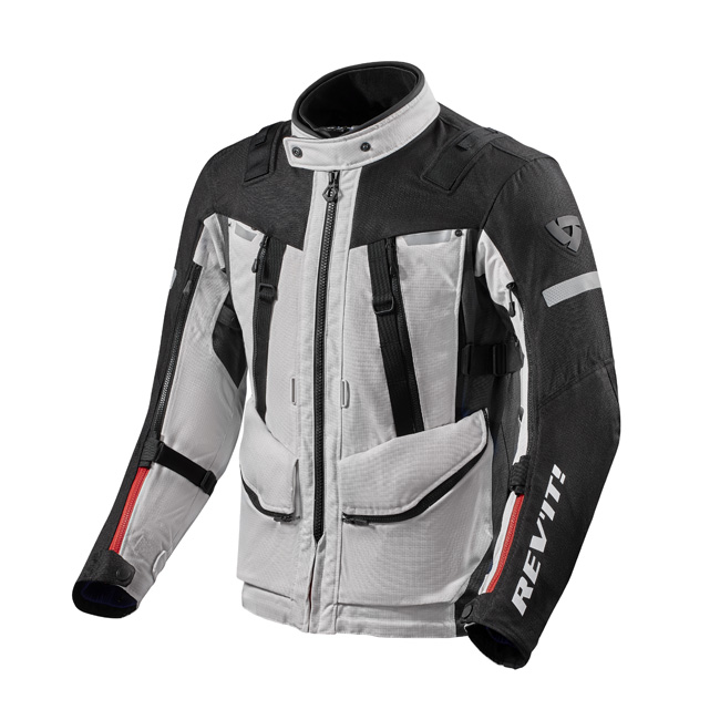 Adventure Jacket REV'IT! Sand 4 H2O Silver/Black - Image 1