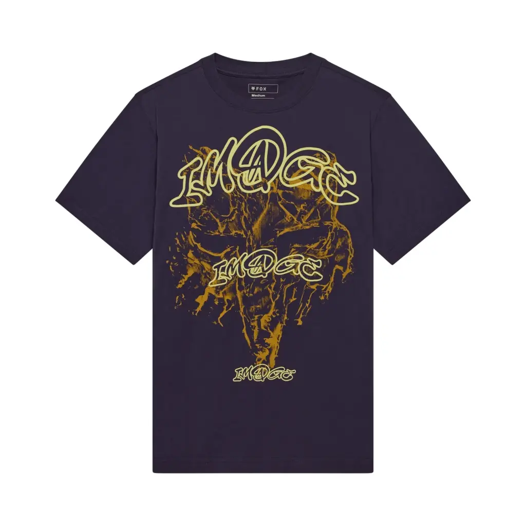 Fox Image Print Midweight Tee Plum Perfect