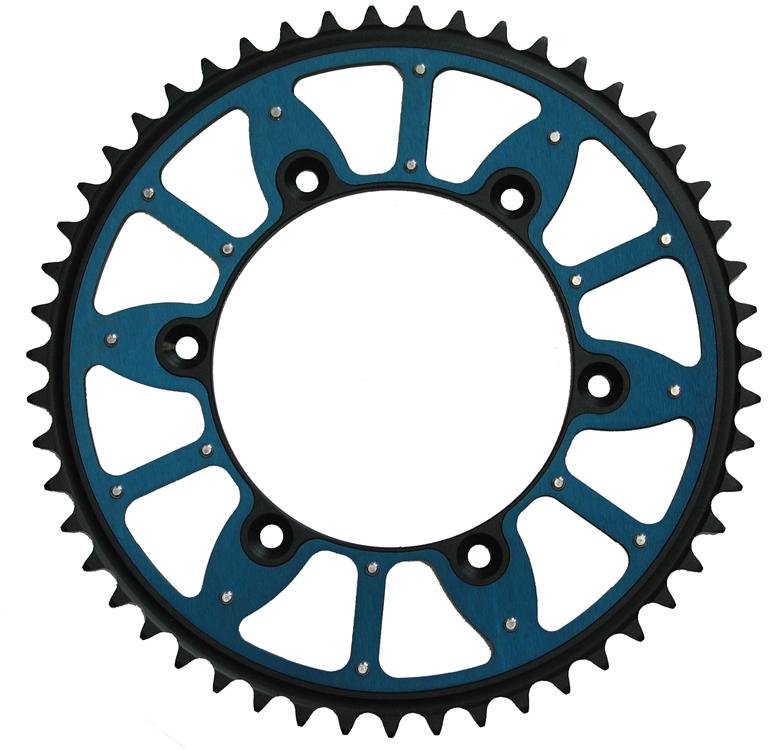** REAR SPROCKET YAMAH YZF STEEL TEETH/BLUE ALLOY CENTRE - Sale - Image 1