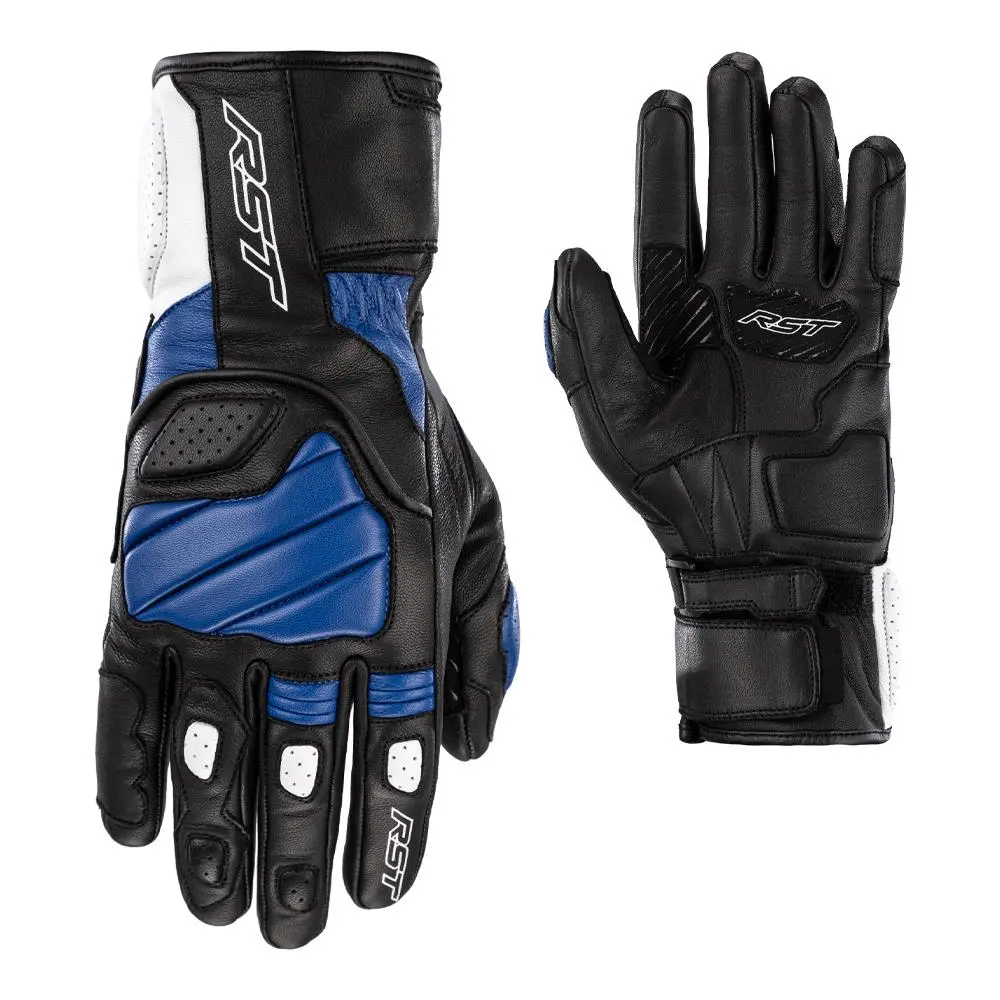 RST Turbine CE Leather Road Gloves Blue