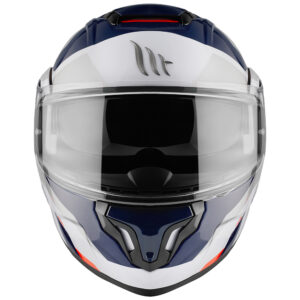 MT Atom SV Flip Front Helmet Skill Gloss Pearl White/ Blue - Image 3