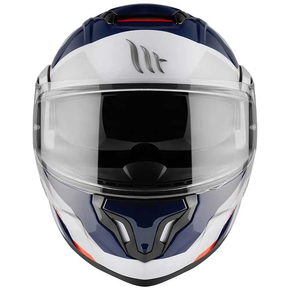 MT Atom SV Flip Front Helmet Skill Gloss Pearl White/ Blue