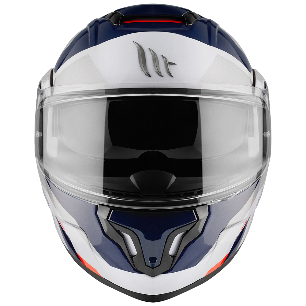 MT Atom SV Flip Front Helmet Skill Gloss Pearl White/ Blue - Image 3