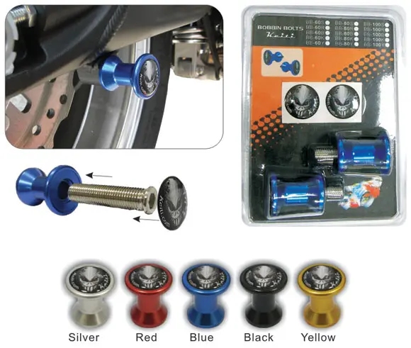 KEITI BOBBIN BOLTS SWINGARM SPOOLS [BLACK] M6