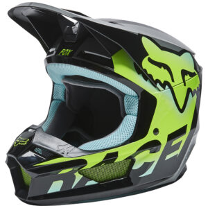 Fox V1 Trice Youth Teal Motocross Helmet - Image 2