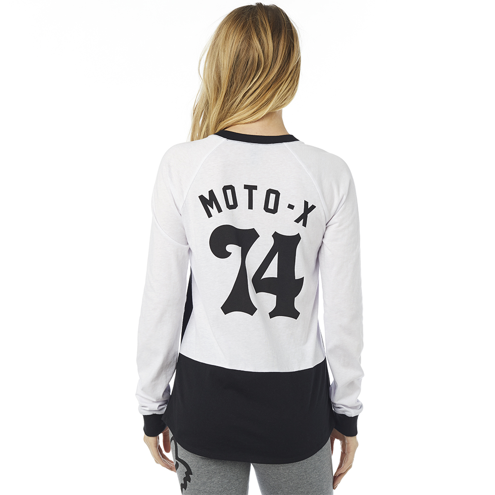 Fox High Side Long Sleeve Tee Ladies Black - Image 2