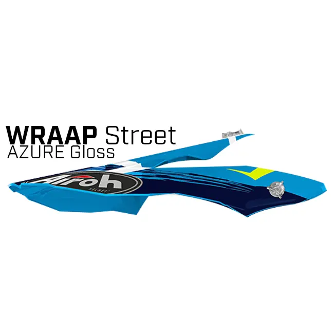 *Peak Only Wraap Street Azure Gloss Helmet MX Airoh [A]