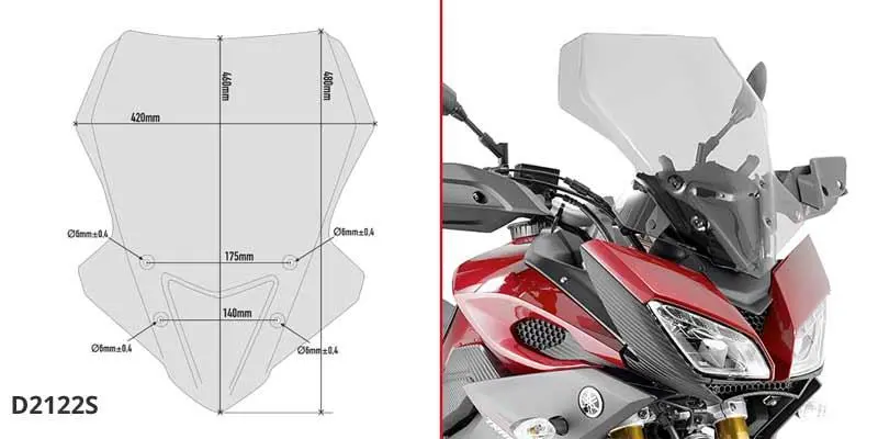 SCREEN YAMAHA MT-09 TRACER '15-'17 SMOKED 48x42cm - FACTORY SECOND