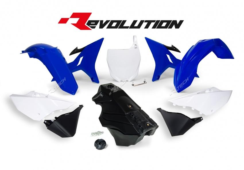 REVOLUTION PLASTICS KIT YAMAHA YZ125 YZ250 YZ250X 02-21 BLUE WHITE - Image 1