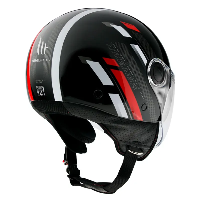 MT Street Scope Open Face Helmet Black/Red