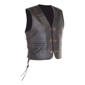 Richa Gilet Sadic Leather Vest with Laces - Black - 12XL / EU76 / 66" - Image 1