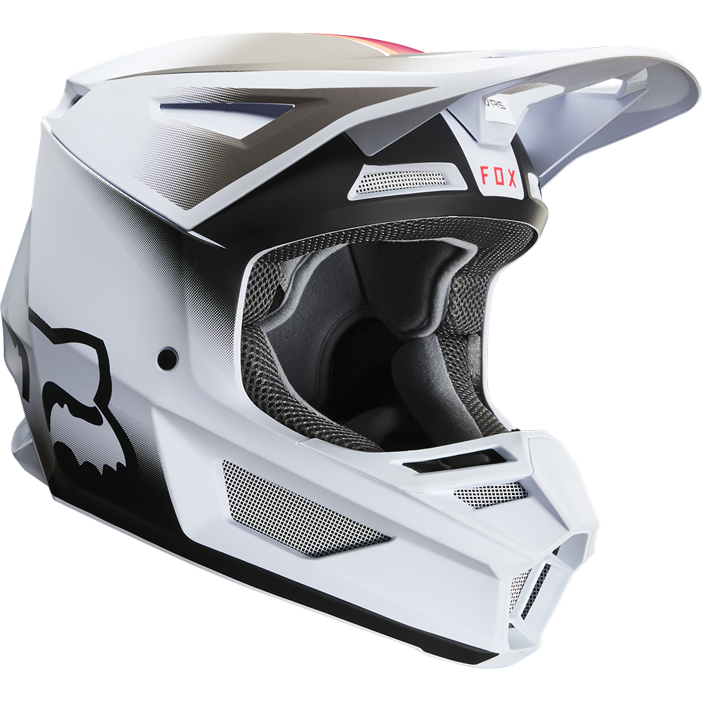 Fox V2 VLAR Youth White Motocross Helmet - Image 1