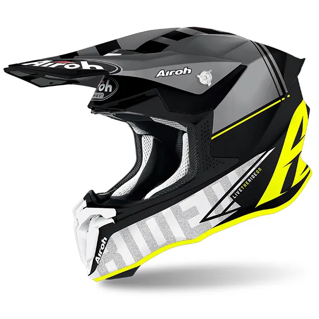 Motocross Helmet Airoh Tech Twist 2.0 Yellow Matte