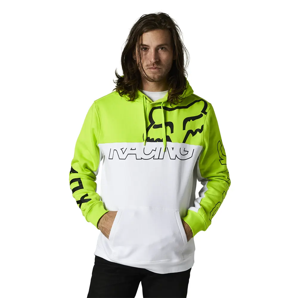 Fox Skew Pullover Yellow Fleece Hoodie