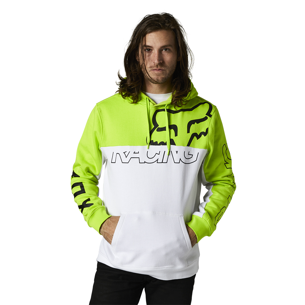 Fox Skew Pullover Yellow Fleece Hoodie - Image 1