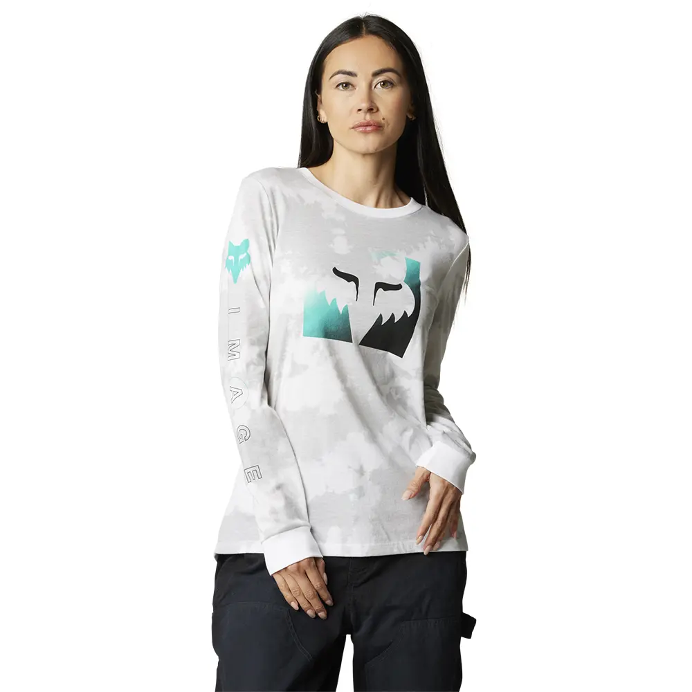 Fox Womens Detonate LS Tee White/Grey