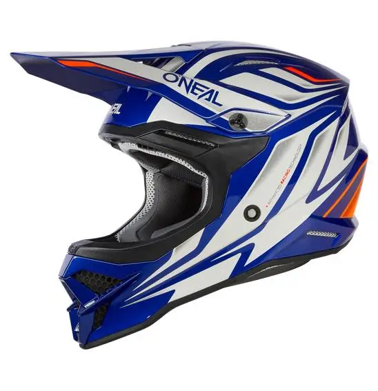 Oneal 3SRS Vertical Motocross Helmet Blue/White