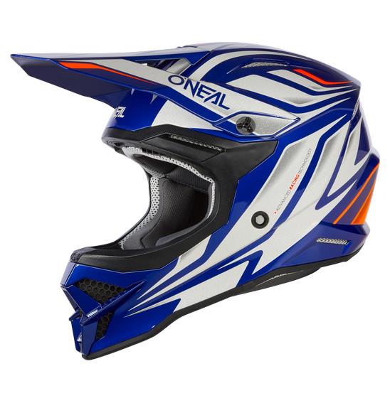 Oneal 3SRS Vertical Motocross Helmet Blue/White - Image 1