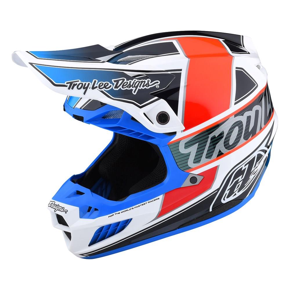 Troy Lee Designs SE5 ECE Compsite Team Motocross Helmets Orange / Blue - Image 1