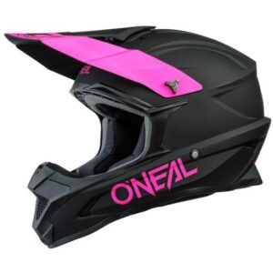 Oneal 1SRS Solid Motocross Helmet Black/Pink - Image 3