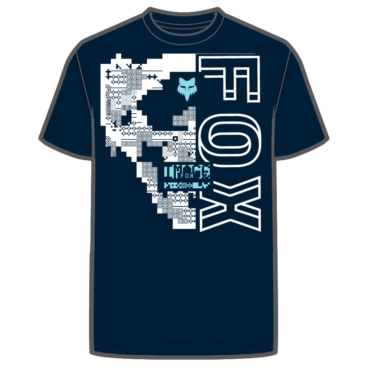 Fox Image Skull Tee Youth Navy - Image 1