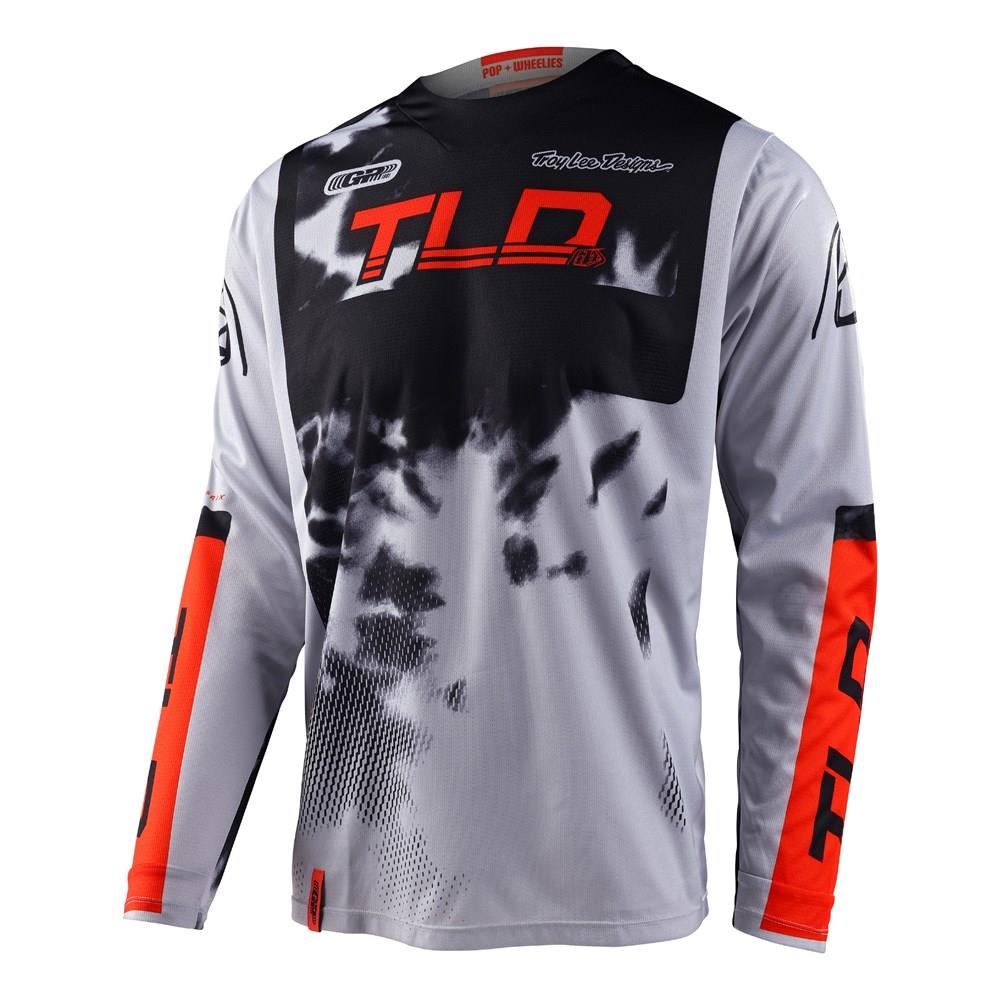 Troy Lee Designs GP Astro Motocross Jersey Youth Light Grey / Orange - Image 1