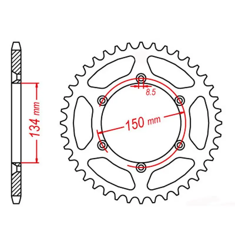 SPKT REAR RK STEEL 460 54T #520