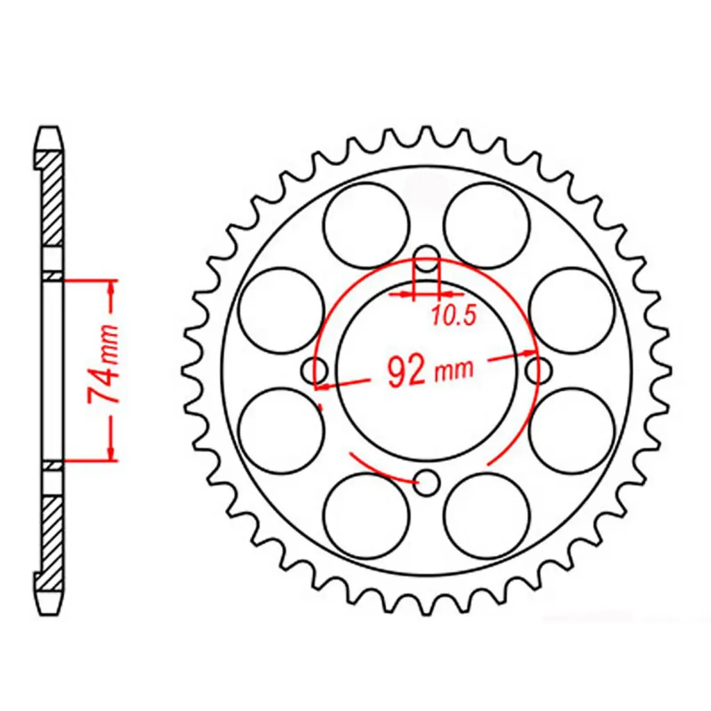 SPKT REAR OE STEEL 848 39T #530 INDENT