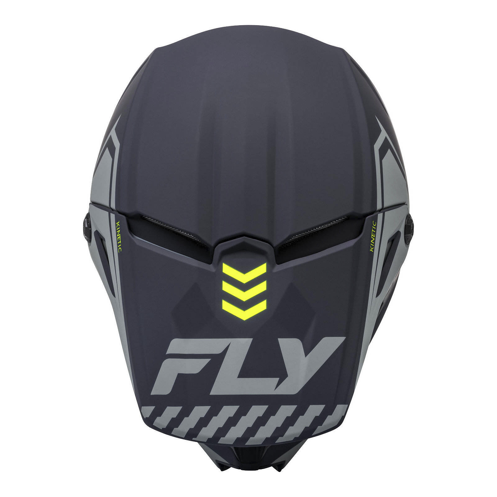 FLY Racing Kinetic Menace Motocross Helmet Matte  Grey / Hi-Vis - Image 3