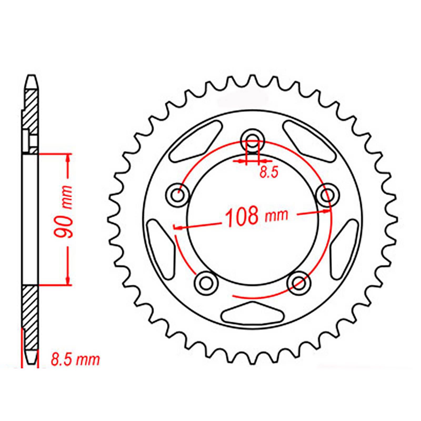 SPKT REAR OE STEEL 491 38T #520 - Image 1