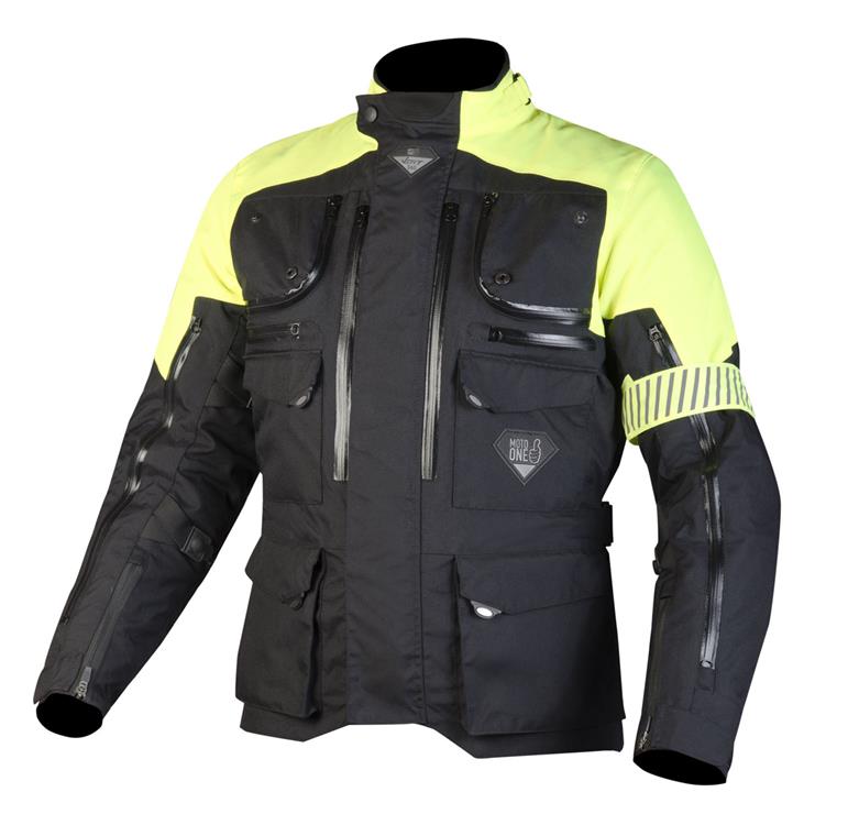 Moto One Vert 360 Road Jacket Black/Yellow - Image 1