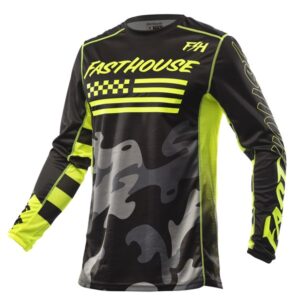 Fasthouse Grindhouse Riot Motocross Jersey Black/Hi Viz - Image 1