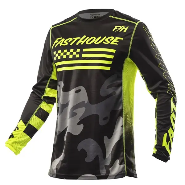 Fasthouse Grindhouse Riot Motocross Jersey Black/Hi Viz