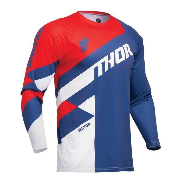 Thor Sector Checker Motocross Jersey Navy/Red - Image 2