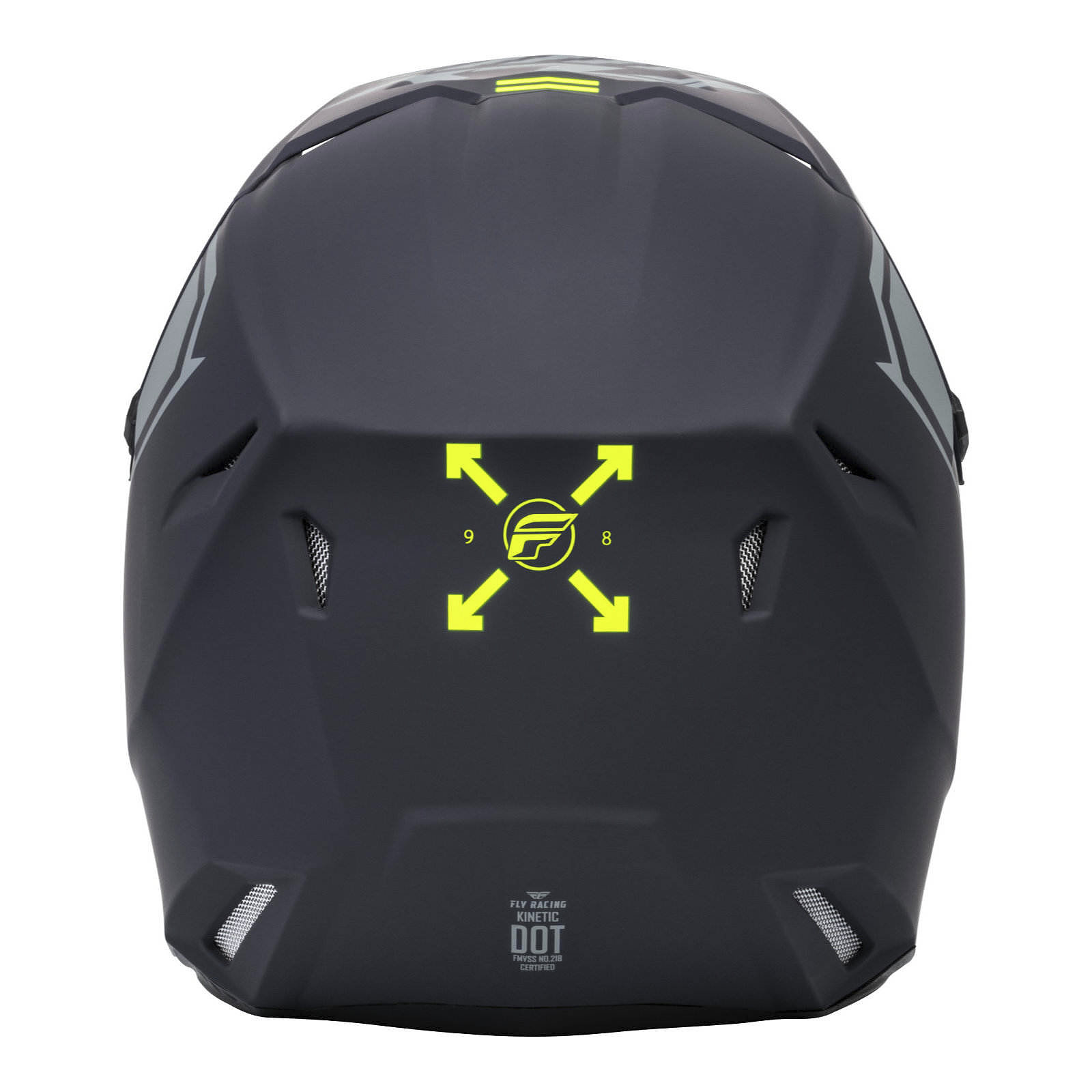 FLY Racing Kinetic Menace Motocross Helmet Matte  Grey / Hi-Vis - Image 2