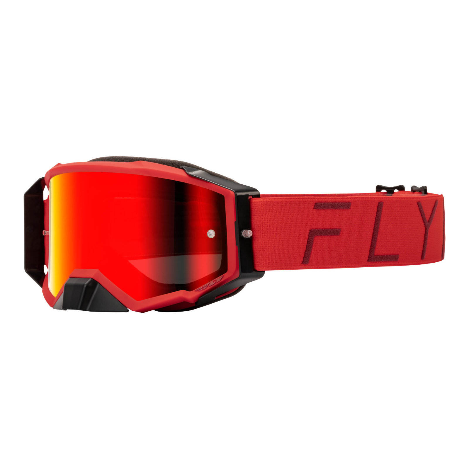 FLY Racing Zone Pro Motocross Goggles Red with Red Mirror / Smoke Lens - Image 1