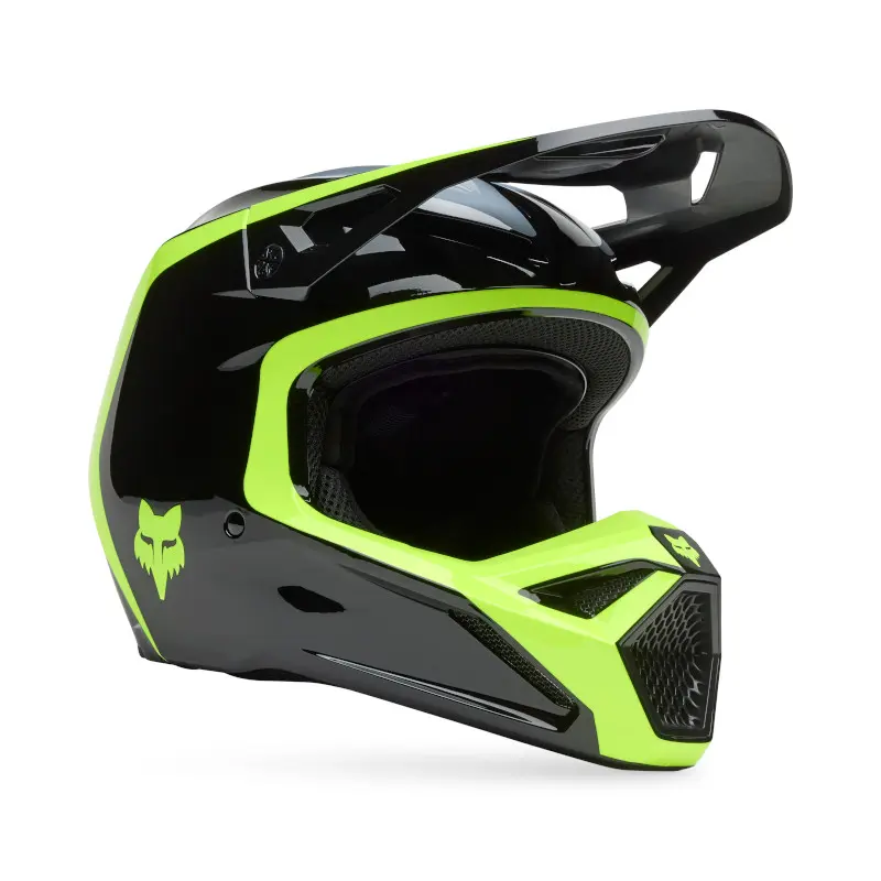 Fox V1 Flow Motocross Helmet Black/Yellow