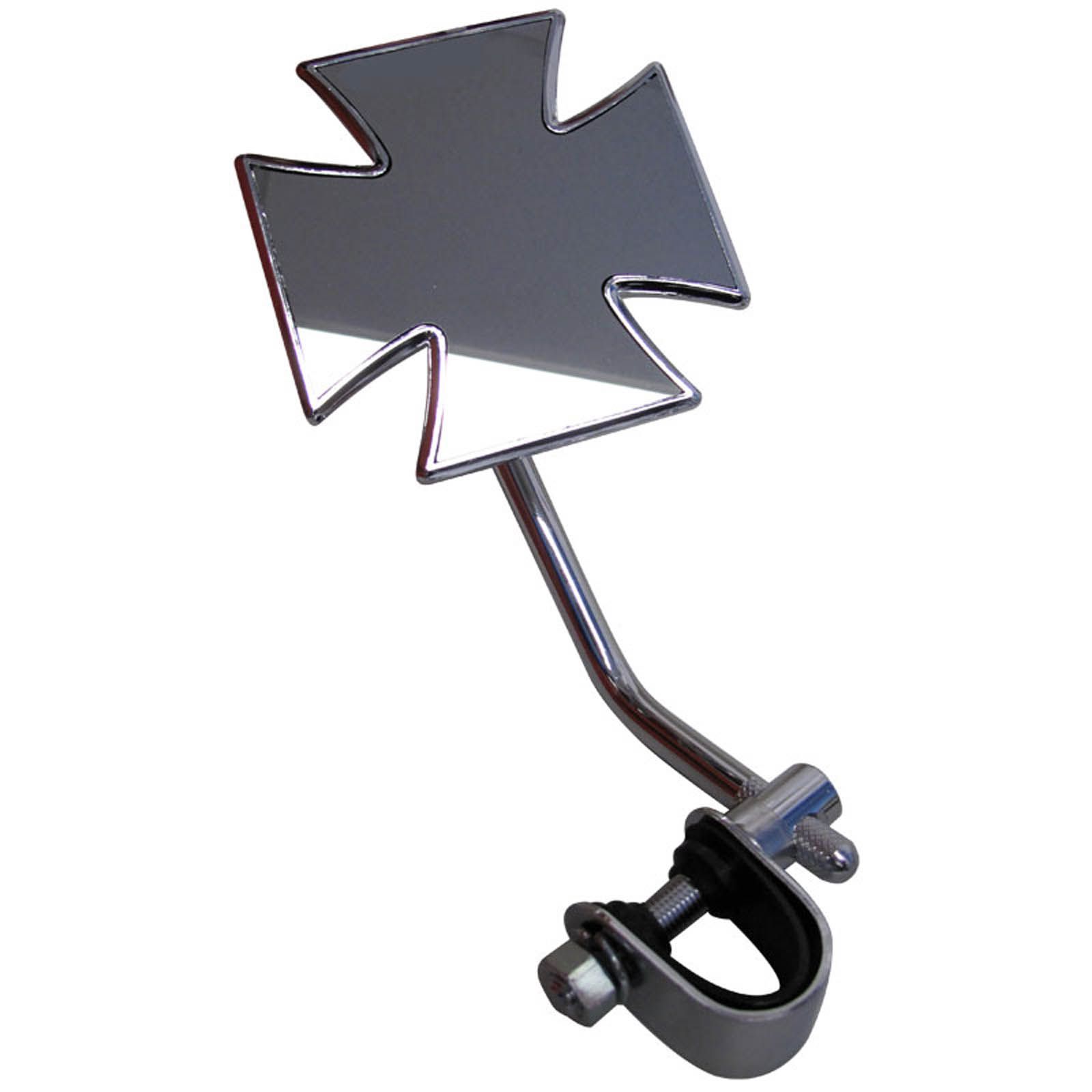 WHITES MIRROR MALTESE CROSS CHR CLAMP ON - Image 1