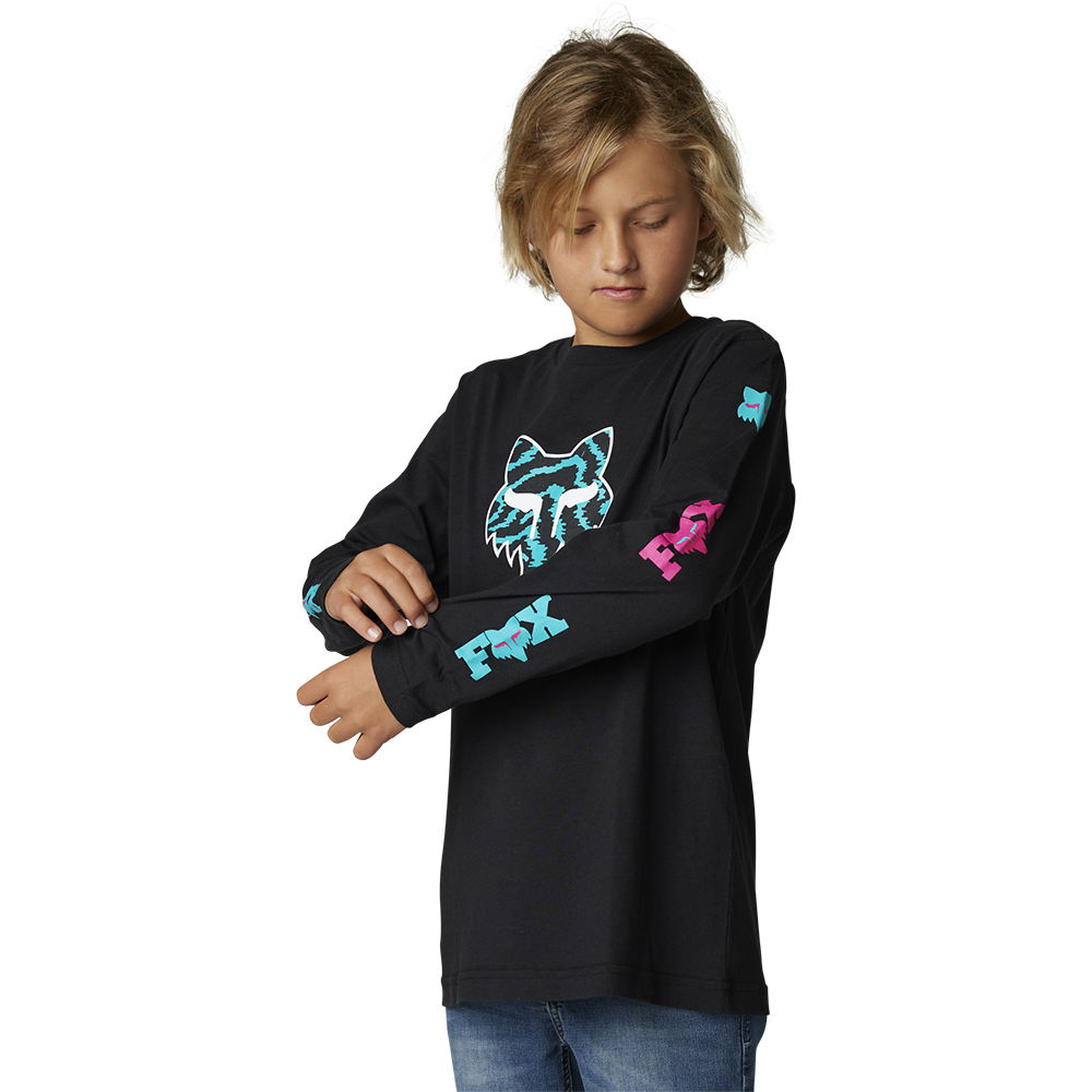 Fox Nuklr Long Sleeve Tee Youth Black - Image 2