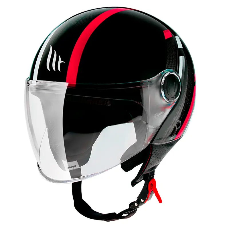 MT Street Scope Open Face Helmet Black/Red