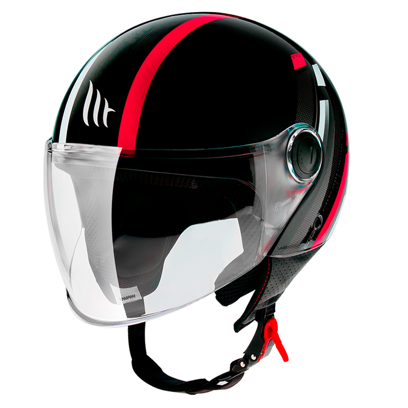 MT Street Scope Open Face Helmet Black/Red - Image 1