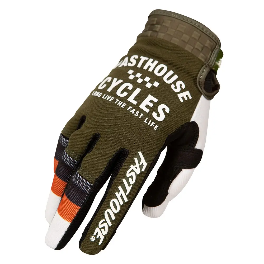 Fasthouse Youth Pacer Motocross Glove Olive/White