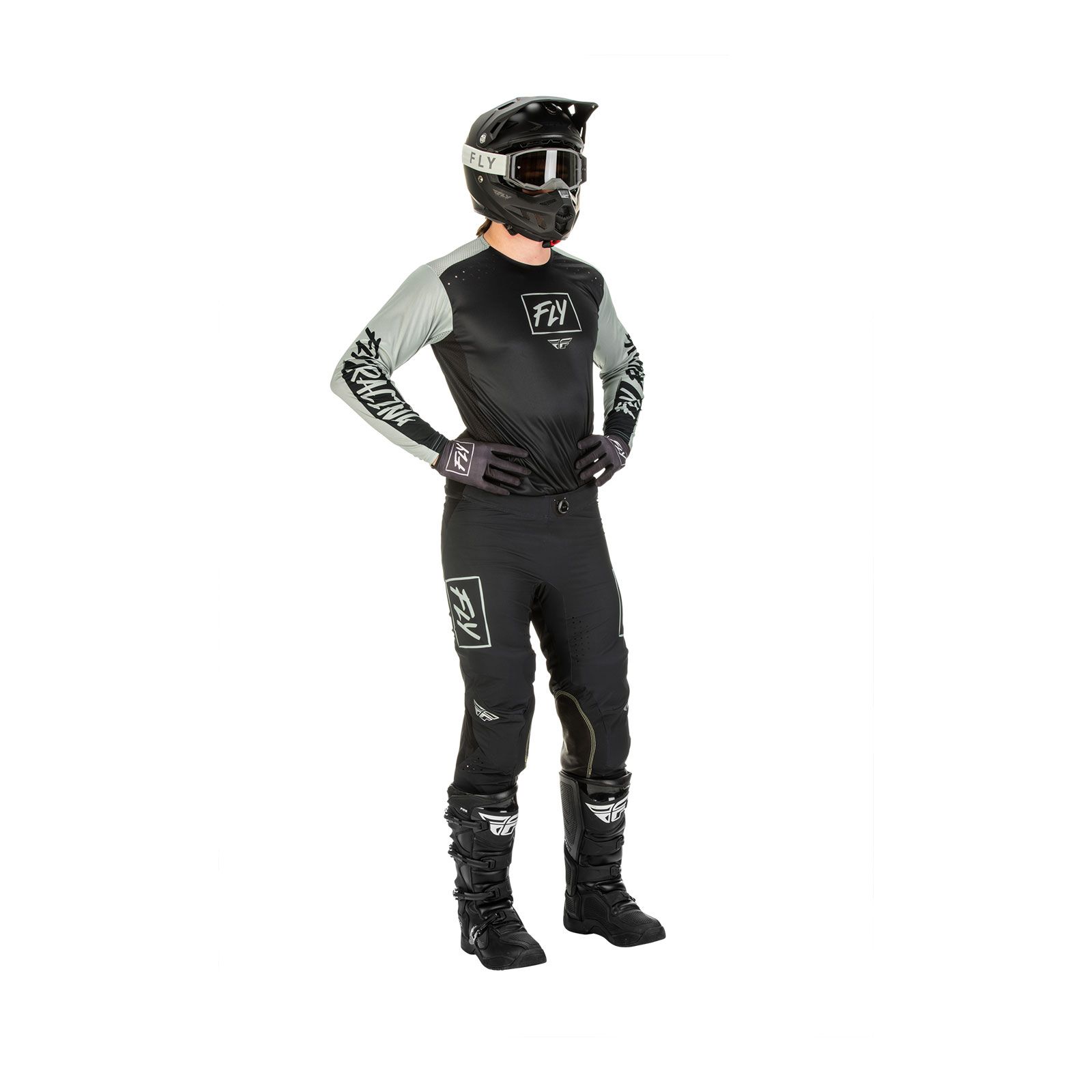 Fly Lite Hydrogen Black/Grey Motocross Jersey - Image 5