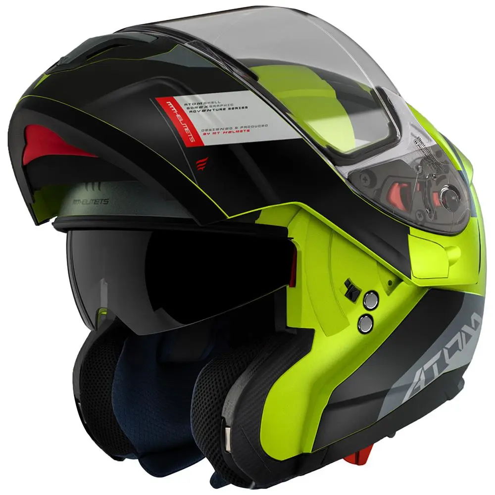MT Atmo SV Flipfront Helmet Gorex Matte Fluro Yellow