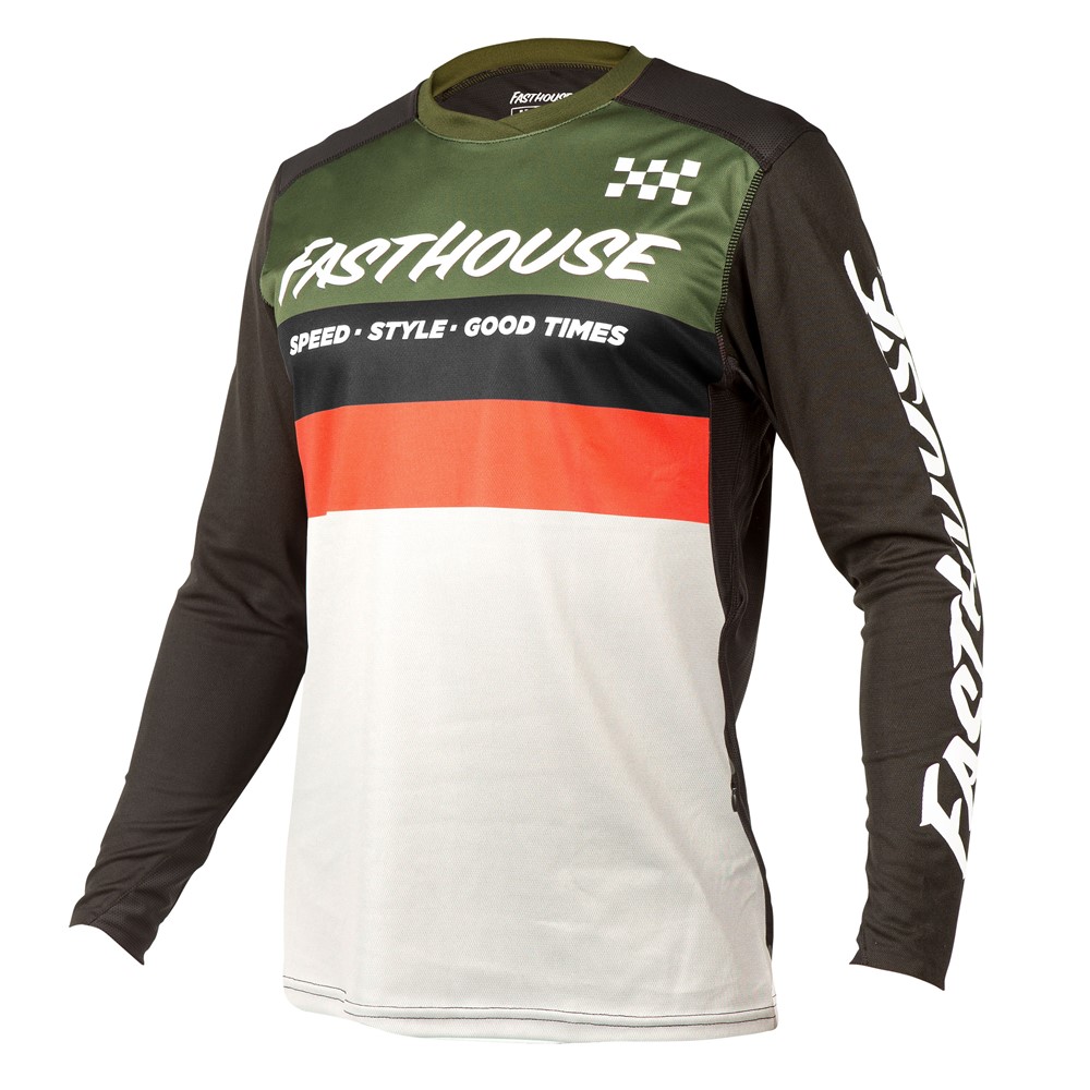 Fasthouse Alloy Kilo Long Sleeve Jersey Olive/White - Image 1