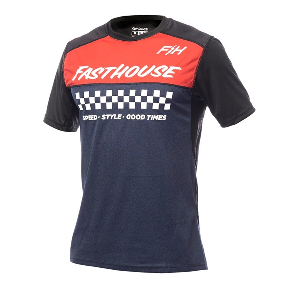 Fasthouse Alloy Mesa Short Sleeve Jersey Heather Red/Navy - Image 1