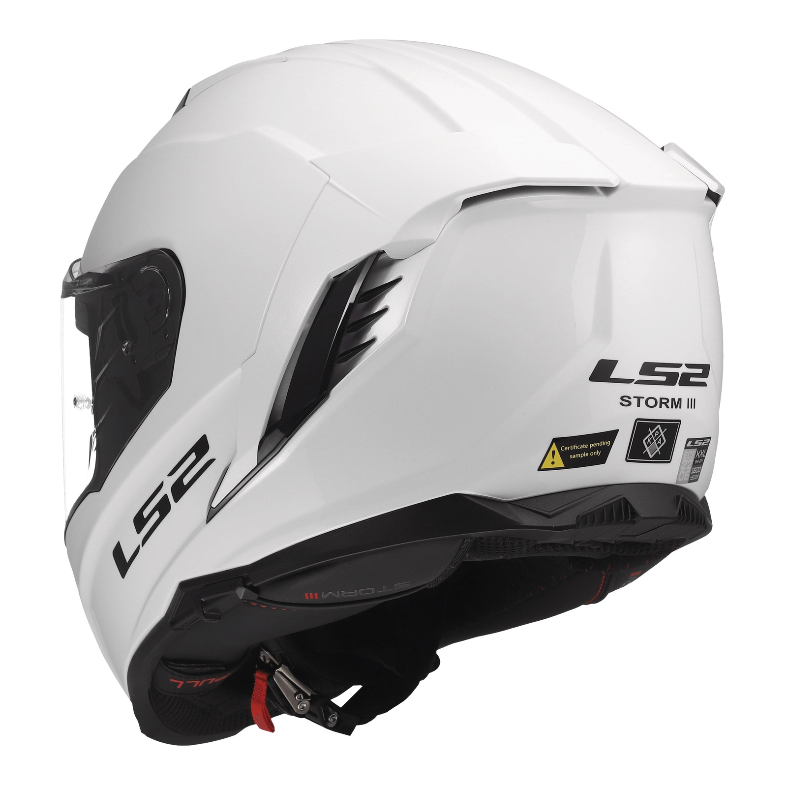 LS2 FF818 Storm III Road Helmet Solid Gloss White - Image 2