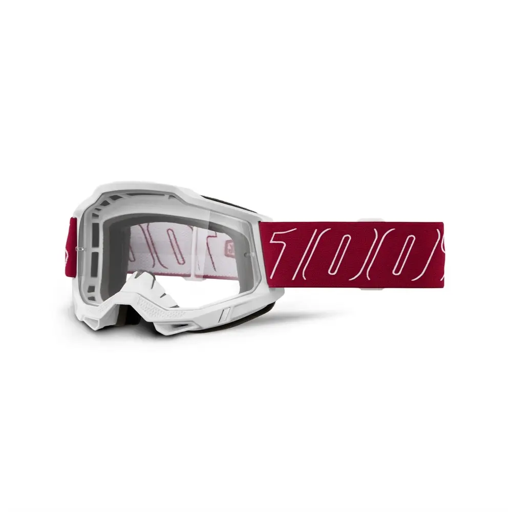 100% Accuri 2 Motocross Goggles Redline - Clear Lens