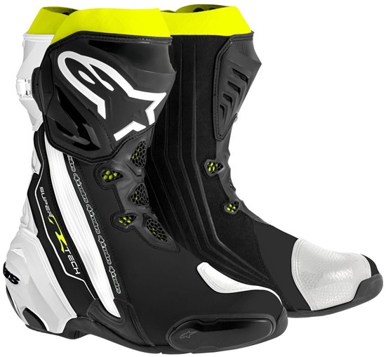 Road Boots Alpinestars Supertech R Black/White/Yellow Fluoro - Image 1